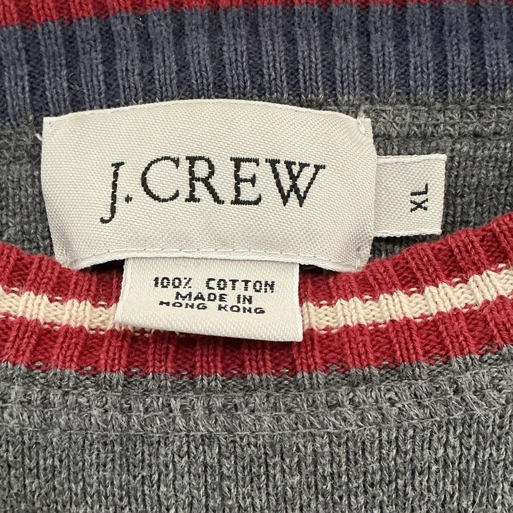 J. Crew Charcoal Sweater with Red Trim - Picture 6 of 7